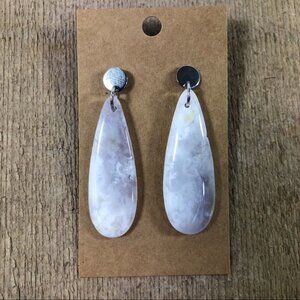 Chalcedony Agate Tear Drop Earrings